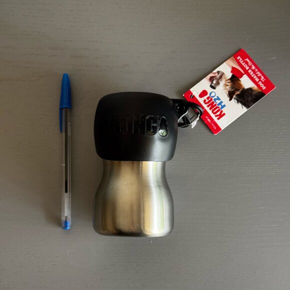 KONG Stainless Steel Dog Water Bottle, Black, 9.5-oz - Picture 3 of 9